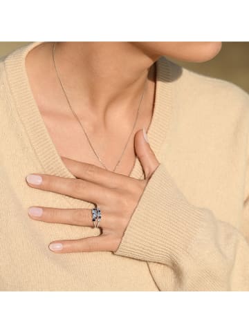 CARATELLI Weißgold-Ring "Sphir Elixir" mit Diamanten