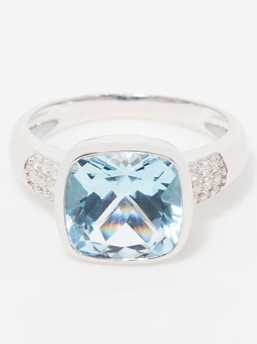 CARATELLI Witgouden ring "Lagon" met diamanten