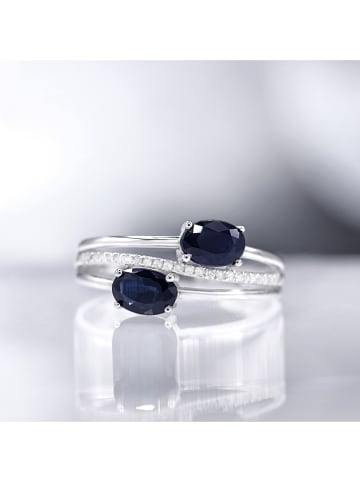 CARATELLI Weißgold-Ring "Duo de Saphirs" mit Diamanten