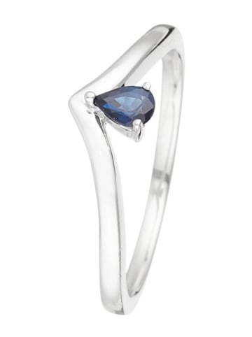 CARATELLI Weißgold-Ring "Antira" mit Saphir