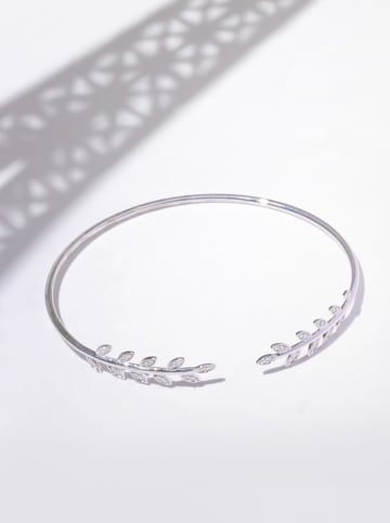 CARATELLI Weißgold-Armspange "Comme une Feuille" mit Diamanten