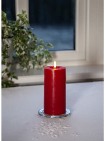 STAR Trading LED-Wachskerze "Flamme Flow" in Rot - (H)17 cm