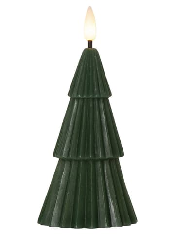 STAR Trading LED-Wachskerze "Flamme Grany" in Grün - (H)15 cm