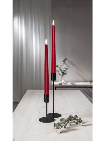 STAR Trading Świece LED (2 szt.) "Flamme Slim" w kolorze czerwonym - wys. 28,5 cm