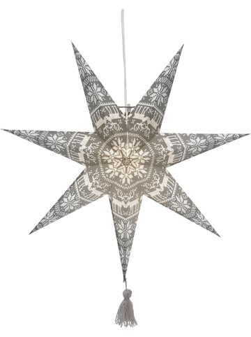STAR Trading Gwiazda papierowa "Tärnaby" w kolorze szaro-białym - Ø 60 cm