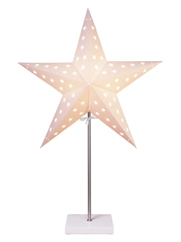 STAR Trading Lampa stojąca "Leo" w kolorze białym - wys. 65 cm