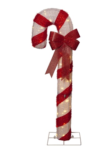 STAR Trading Lampa stojąca LED "Candycane" w kolorze czerwono-białym - wys. 120 cm