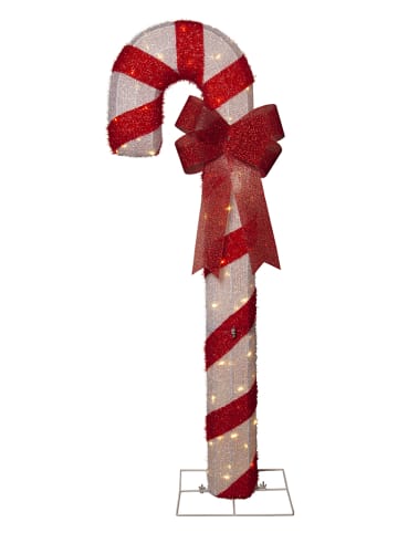 STAR Trading Lampa stojąca LED "Candycane" w kolorze czerwono-białym - wys. 150 cm