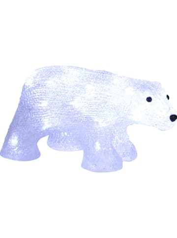 STAR Trading Figurka dekoracyjna LED "Crystal Bear" w kolorze białym - 16 x 30 cm