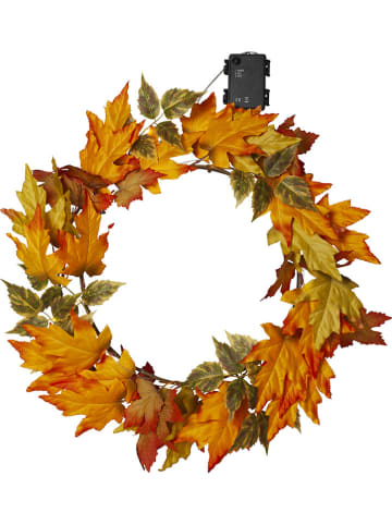 STAR Trading Dekoracyjny wieniec LED "Autumn" w kolorze pomarańczowym - Ø 45 cm