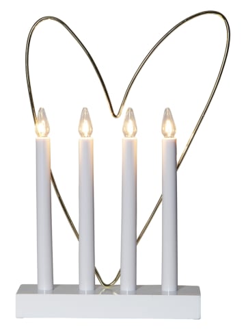 STAR Trading Lampa dekoracyjna LED "Glossy Heart" w kolorze złoto-białym - 25 x 37 cm