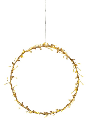 STAR Trading Dekoracyjny wieniec LED "Gold" w kolorze złotym - Ø 28 cm