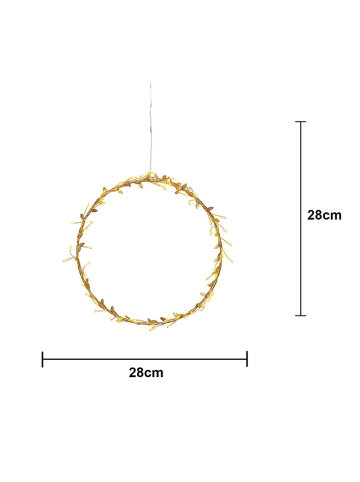 STAR Trading Dekoracyjny wieniec LED "Gold" w kolorze złotym - Ø 28 cm