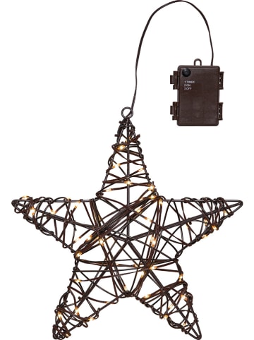 STAR Trading Dekoracyjna zawieszka LED "Vicke Star" w kolorze brązowym - 30 x 30 cm