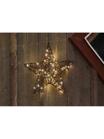 STAR Trading Dekoracyjna zawieszka LED "Vicke Star" w kolorze brązowym - 30 x 30 cm