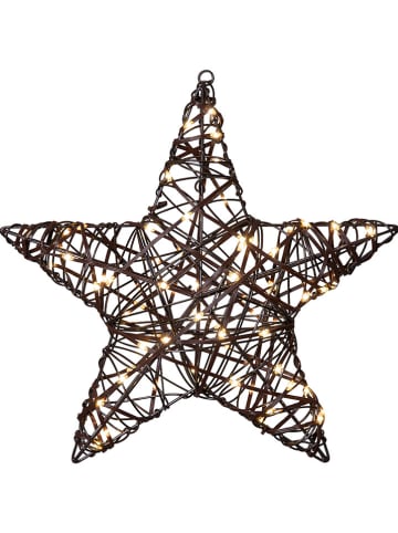 STAR Trading Dekoracyjna zawieszka LED "Vicke Star" w kolorze brązowym - 40 x 40 cm