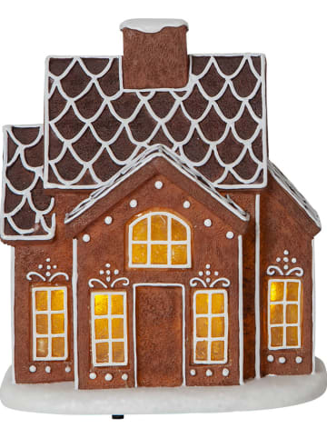 STAR Trading Dekoracja LED "Gingerville" w kolorze brązowym - 14 x 16 cm