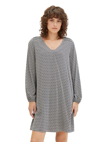 Tom Tailor Kleid in Grau/ Schwarz
