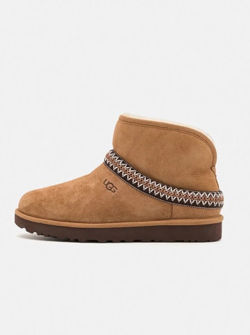 UGG Skórzane botki "Crescent" w kolorze jasnobrązowym