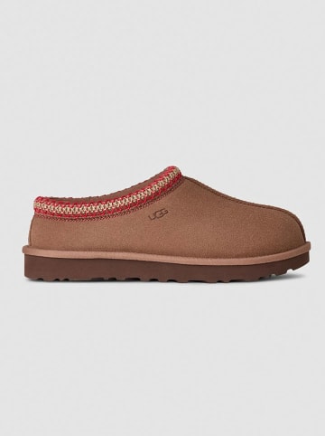 UGG Skórzane kapcie "Tasman II" w kolorze brązowym