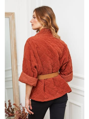 Joséfine Doorgestikte jas "Ammos" bruinrood