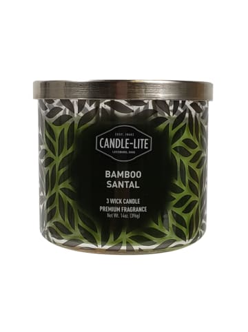 CANDLE-LITE Geurkaars "Bamboo Santal" groen - 396 g