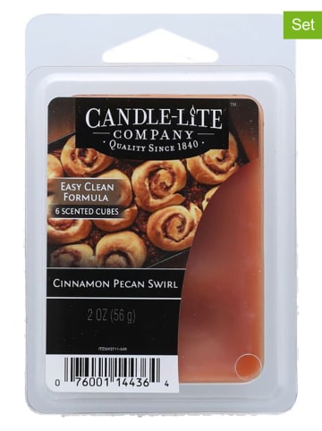 CANDLE-LITE 2er-Set: Duftwachs "Cinnamon Pecan Swirl" in Braun - 2x 56 g