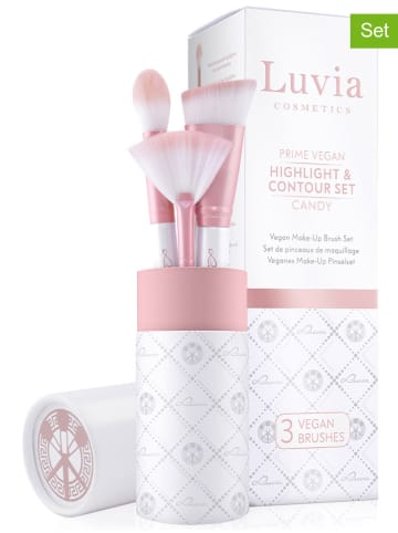 Luvia Cosmetics 3-częściowy zestaw "Highlight & Contour" w kolorze biało-jasnoróżowym