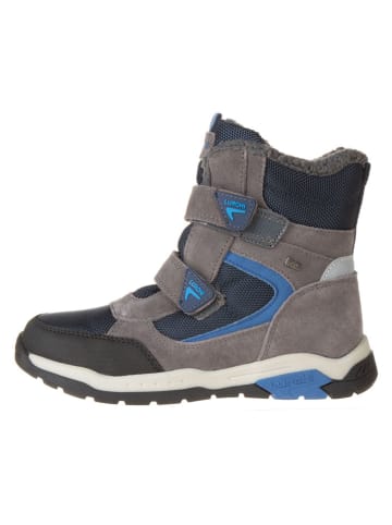 Lurchi Leder-Winterstiefel in Grau/ Dunkelblau