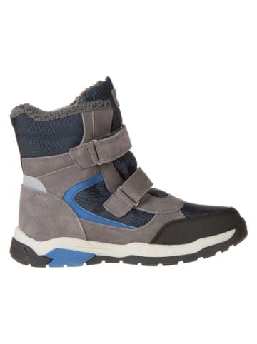 Lurchi Leder-Winterstiefel in Grau/ Dunkelblau