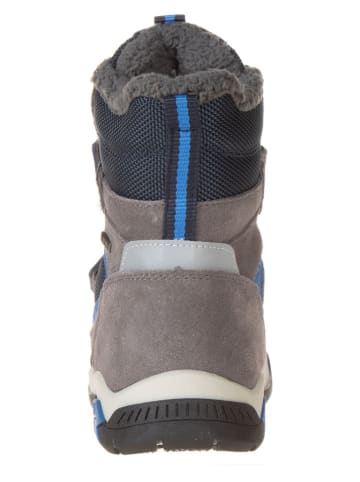 Lurchi Leder-Winterstiefel in Grau/ Dunkelblau