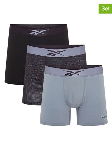Reebok 3er-Set: Boxershorts "Jennison" in Grau/ Schwarz