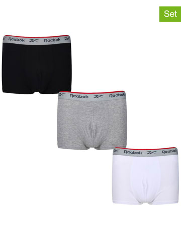 Reebok 3er-Set: Boxershorts "Ovett" in Schwarz/ Weiß/ Grau