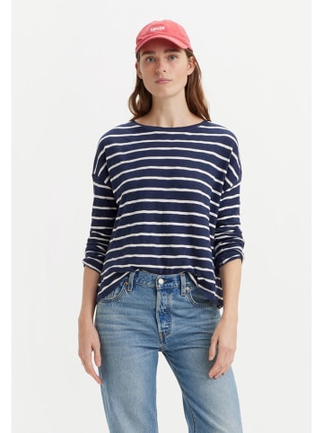 Levi's Longsleeve in Dunkelblau/ Weiß