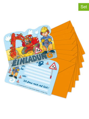Lutz Mauder Einladungs-Set "Bagger" in Orange/ Bunt