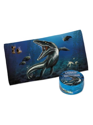 Lutz Mauder Zauberhandtuch "Unterwasser Dinos" in Dunkelblau - (L)60 x (B)30 cm