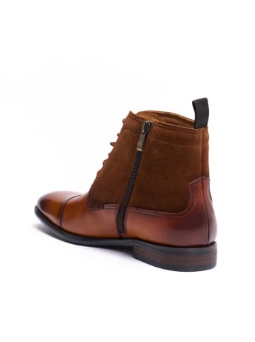 British Passport Leder-Schnürschuhe in Grau