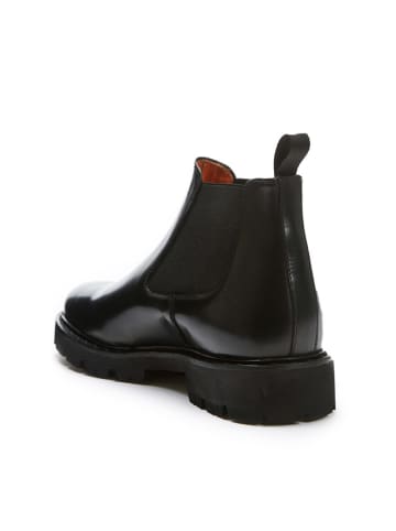 British Passport Leder-Chelsea-Boots in Schwarz