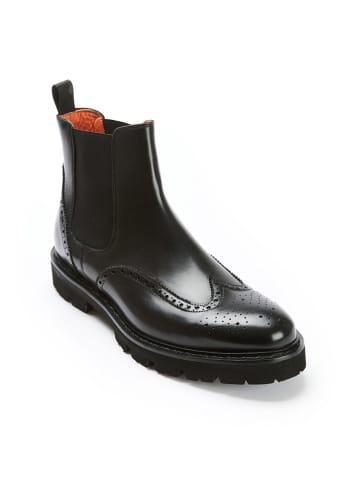 British Passport Leder-Chelsea-Boots in Schwarz