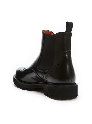 British Passport Leder-Chelsea-Boots in Schwarz