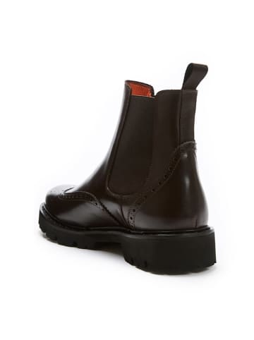 British Passport Leder-Chelsea-Boots in Braun
