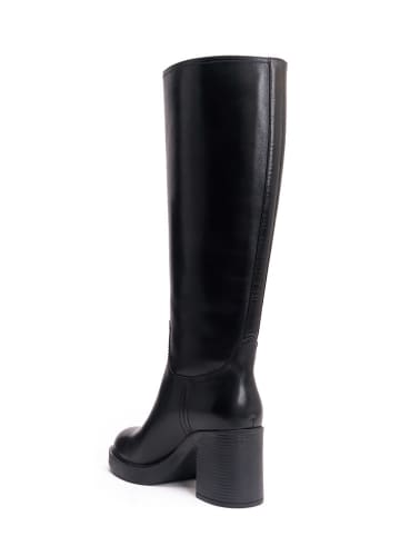 British Passport Leder-Stiefel in Schwarz