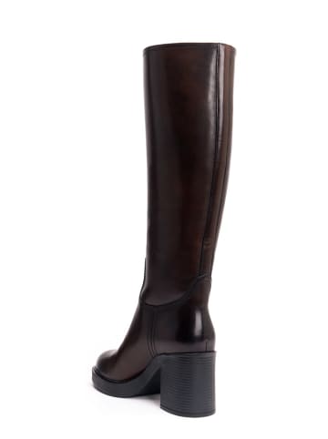 British Passport Leder-Stiefel in Braun
