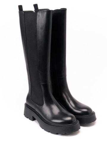British Passport Leder-Stiefel in Schwarz