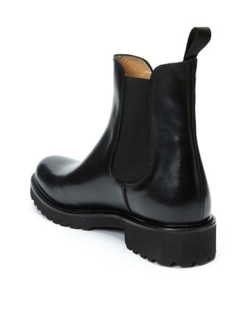 British Passport Leder-Chelsea-Boots in Schwarz