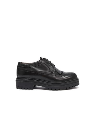 Frank Daniel Leren veterschoenen zwart
