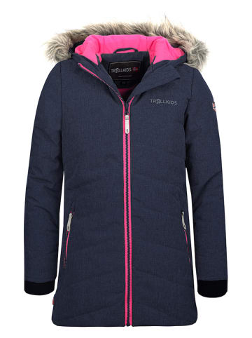 Trollkids Ski-/ Snowboardjacke "Lifjell" in Dunkelblau/ Pink