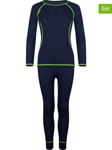 Trollkids 2tlg. Funktionswäsche-Set "Kids Merino Baselayer" in Dunkelblau