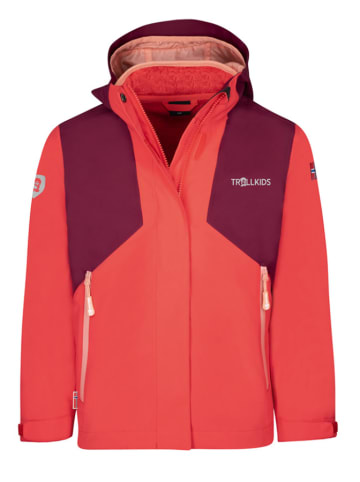 Trollkids 3in1-Funktionsjacke "Preikestolen" in Rot