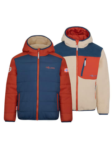 Trollkids Wende-Winterjacke "Sandvika" in Dunkelblau/ Beige